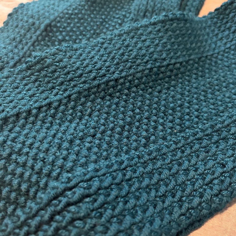 Hand knitted scarf